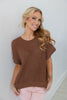 Easy Living Short Sleeve V-Shaped Knit Sweater