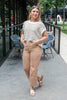 Soft Stripe Open Weave Ribbed Striped Knit Top