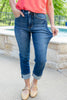 Lucky You Cuffed Tummy Control Capri Jeans