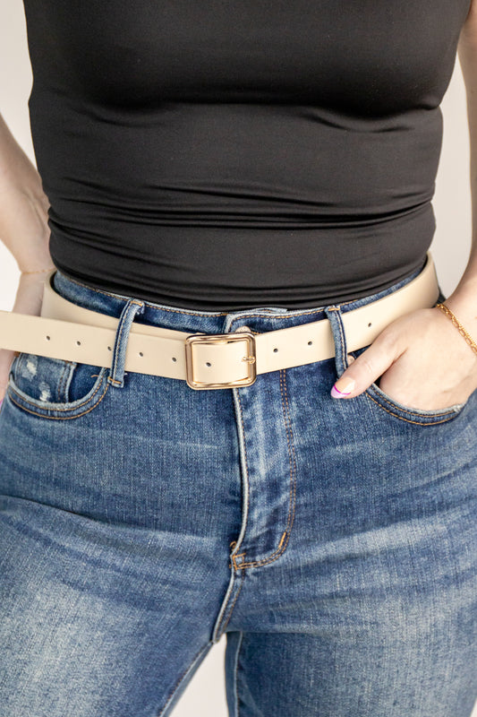 Classic Elegance Square Buckle Belt