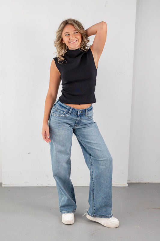 Faded Love Classic Low Rise Wide Leg Jeans