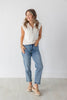 Cloud Nine Half Zip Collared Sleeveless Top