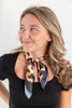 Golden Wild Leopard Satin Square Scarf