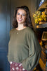 Harvest Glow Boat Neck Balloon Sleeve Knit Top