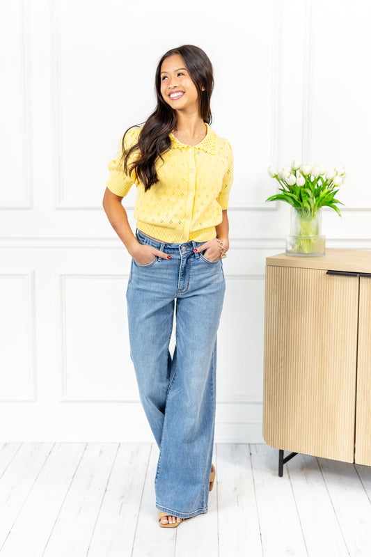 Rock Steady Retro Wide Leg Judy Blue Jeans