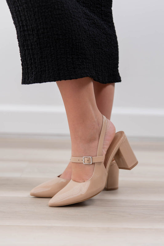 Heavenly Steps Mary Jane Strap Slingback Block Heels