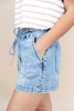 Bring the Heat Waist Tie Denim Shorts