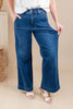 On A Roll Crop Dark Wash Ankle Trouser Jeans