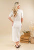 Golden Touch V-Neck Ivory Button Down Midi Dress