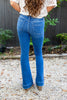 Dream Catcher Mid Rise Trouser Hem Flare Jeans