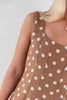 Love Notes Sleeveless Square Neck Polka Dot A-Line Dress