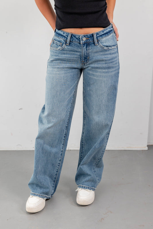 Faded Love Classic Low Rise Wide Leg Jeans