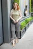 Ruffle Trouble Gingham Print Straight Leg Pants