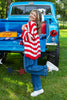 American Dream Open Front Patriotic Knit Cardigan