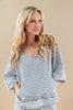 Living Lightly Striped Waffle Knit Matching Set