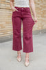 Red Velvet Wide Leg Crop Burgundy Jeans *PREORDER*