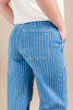 Off The Clock Drawstring Waist Striped Wide Leg Jeans