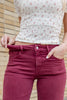 Red Velvet Wide Leg Crop Burgundy Jeans *PREORDER*