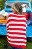American Dream Open Front Patriotic Knit Cardigan