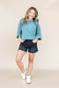 Cut With Attitude Distressed Hem Black Shorts