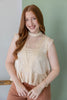 Love in Lace Satin & Lace Peplum A-Line Blouse