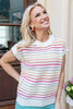 Bright Mood Rainbow Striped Short Sleeve Top