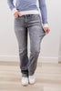 Smoke Show Gray Mid Rise Bootcut Jeans