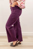 Grape Expectations Wide Leg Plum Patch Pocket Jeans