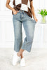 Getaway Girl Tummy Control Wide Crop Judy Blue Jeans