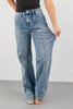 First Class Vintage Acid Wash Front Seam Trouser Hem Jeans