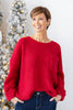 Festive Fever Ribbed Pocket Sweater