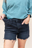 Cut With Attitude Distressed Hem Black Shorts
