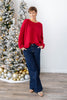 Festive Fever Ribbed Pocket Sweater