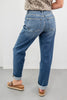 Easy Going Mid Rise Dark Wash Baggy Boyfriend Jeans