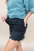 Cut With Attitude Distressed Hem Black Shorts