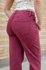 Red Velvet Wide Leg Crop Burgundy Jeans *PREORDER*