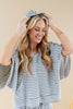 Living Lightly Striped Waffle Knit Matching Set