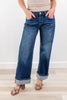 Good To Go Low Rise Baggy Wide Leg Cuffed Jeans
