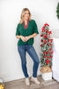 Holly Days Ahead Plaid Trim Dolman Sleeve Top