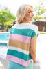 Playful Pop Striped Short Sleeve Top