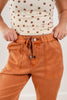 Cinnamon Honey Rust Orange Comfort Stretch Jogger Jeans