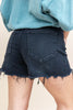 Cut With Attitude Distressed Hem Black Shorts