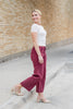 Red Velvet Wide Leg Crop Burgundy Jeans *PREORDER*
