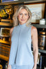 Sculpted Ease Buttery Soft Mock Neck Sleeveless Top