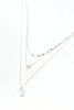 Icy Glow Silver Layered Pendant Necklace