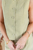Tailored Charm Gingham Button Down Tank Top