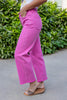Pretty In Pink Tummy Control Crop Jeans