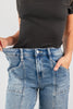 First Class Vintage Acid Wash Front Seam Trouser Hem Jeans