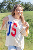 Oversized USA Short Sleeve Varsity Top