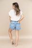 Bring the Heat Waist Tie Denim Shorts